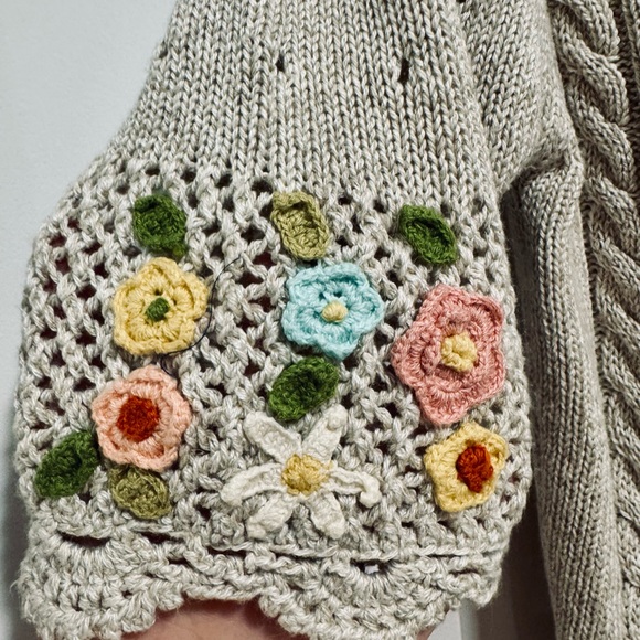 Vintage 1990 Susan Bristol Embroidered Cardigan - Picture 4 of 5